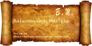 Balazsoviech Mária névjegykártya